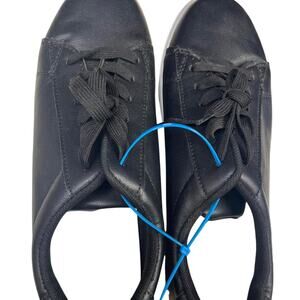 Black leather lace up sneakers